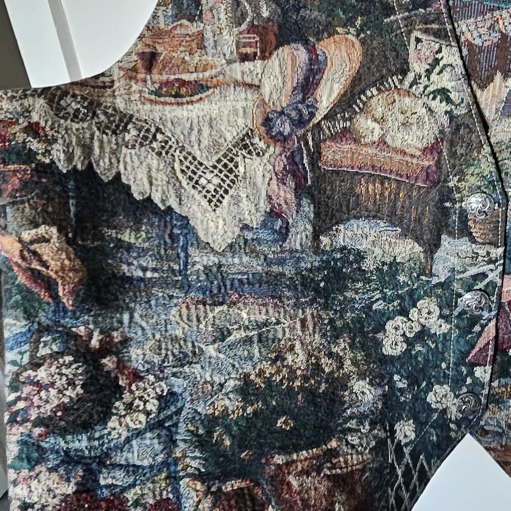 Vintage Portrait Tapestry Vest 3X - Picture 4 of 11